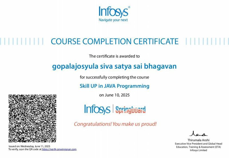 Infosys Java Foundations